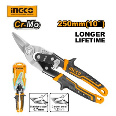INGCO HTSN2610L 10"(250MM) مقص تول شمال CR.MO LEFT CUT AVIATION SNIP