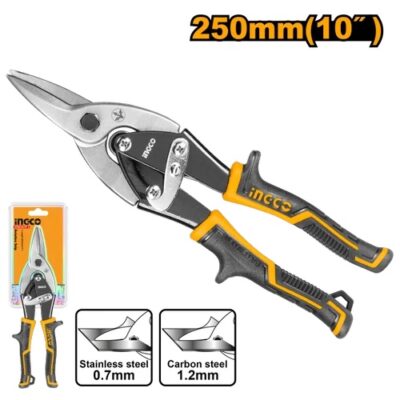 INGCO HTSN2610S 10"(250MM) مقص تول جالس صناعي CR-MO STRAIGHT CUT AVIATION SNIP
