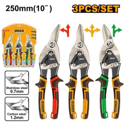 INGCO HTSNK0110 3PCS 10"(250MM) طقم مقصات تول Aviation Snip Set