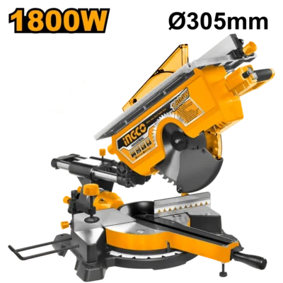 INGCO MT2S18002 1800 W مقطع خشب سحاب مع بلاطة Sliding Mitre saw and table saw