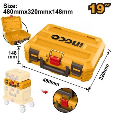 INGCO PBXS102 19" (480X320X148)MM صندوق عدة قابل للتكديس مقاس STACKABLE TOOL BOX