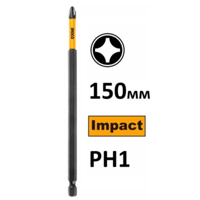 INGCO SDBIM11PH163 1PCS 150MM PH1 S2 راس مفك مقدح بولاد مصالب Impact Screwdriver Bit Screw Driver