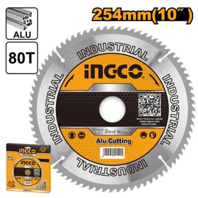 INGCO TSB325428 254MM 80T FOR BMS18004 ديسك المنيوم TCT Saw Blade for Aluminum Cutting