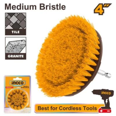 INGCO WCBM1041 4" فرشاية تنظيف صفراء MEDIUM BRISTLE DRILL BRUSH