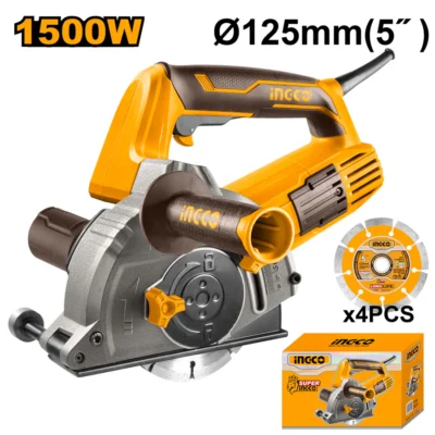 INGCO WLC15008 1500W 125MM صاروخ قص حيطان اربع ديسكات Concrete Wall Chaser Saw