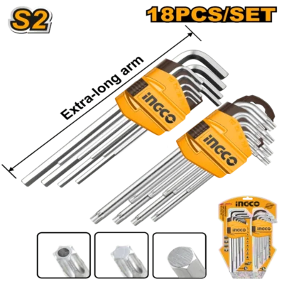 18 Pcs Extra Long طقم مسدس + منجم