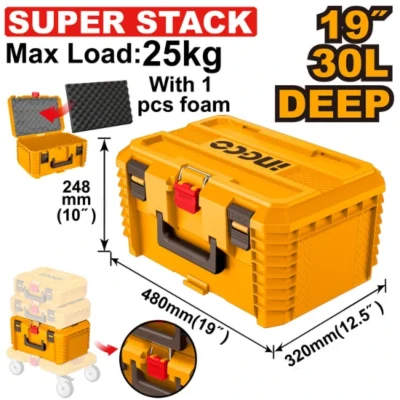 INGCO PBXS103 شنطة عدة بلاست 19(480X320X428)MM" Stackable Toolbox