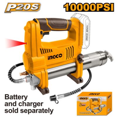 INGCO GGLI2010 20V 16 OZ BULK (453 G) مشحمة بطارية CORDLESS GREASE GUN
