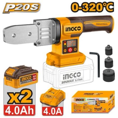 INGCO PTWTLI20182 20V 0-320℃ مكنة لحام بطارية Plastic Weld Tool Battery With 2 Batteries 4 Ah + Charger