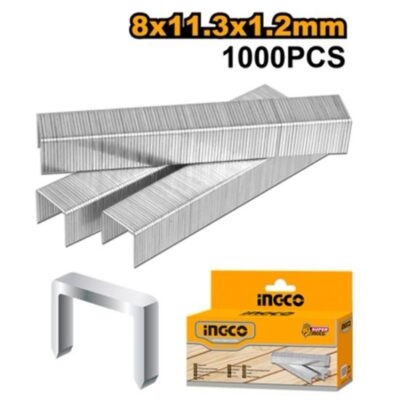 INGCO STS0208  1000PCS(8X11.3X1.2)MM U خرطوش فرد كباس STAPLE WIRES FOR GUN TACKER