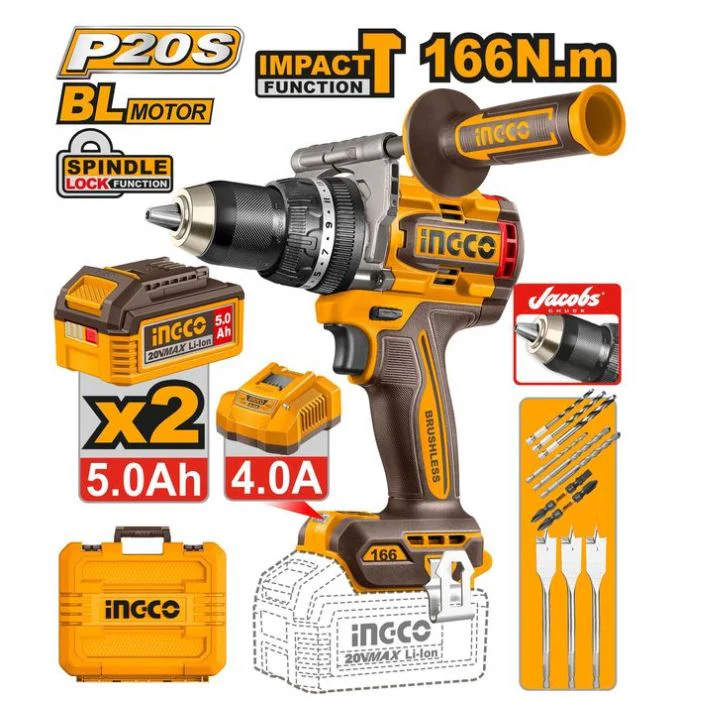 CIDLI201668 20V 2Batt 5Ah+Char+Box 13mm 166N.m BL مقدح بطارية صناعي رجراج