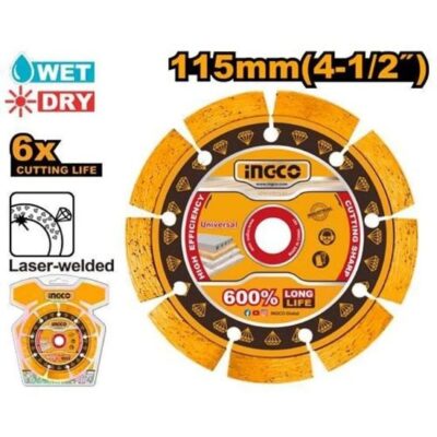 INGCO DMD071151 (115X22.2)MM WET AND DRY 10MM ديسك قص مفتح غرانيت Diamond Cutting Disc industrial
