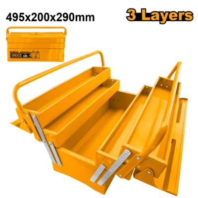 INGCO HTB02 (4.95X200X290)MM شنطة عدة حديد 3 طبقات Tool Box 3 Layer