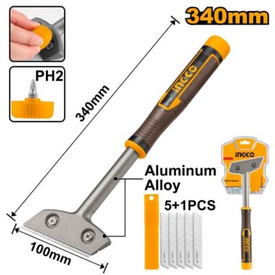 HGS3088  6pcs Blade Free CK75 18x100mm - 340mm شفرة قشط مسكة المنيوم طويلة