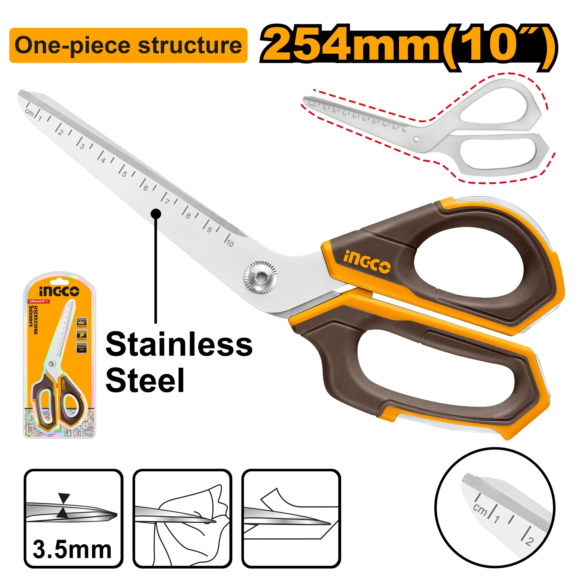 HSCRS25088 245mm (10") مقص ستانلستيل صناعي مرقم