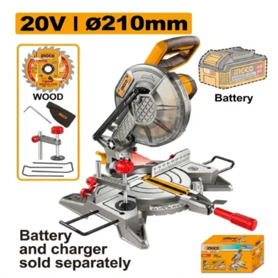 INGCO CMSLI2021  20V (210X25.4)MM   منشار ديسك خشب بطارية صناعي فدار industrial-grade Cordless Miter Saw (Bare Tool )
