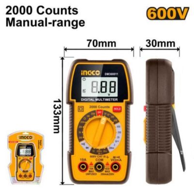INGCO DM360011 600V 2000 COUNTS MANUAL-RANGE ملتيميتر Digital multimeter
