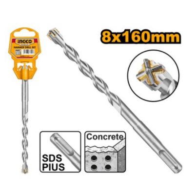 INGCO DBH1210802C  8 X 160MM SDS PLUS ريشة 4 رؤوس  SDS PLUS MASONRY CROSS BIT