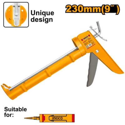 INGCO HCG1809  9" فرد سلكون مبروم نص مسكر GRADE CAULKING SILICON SEALANT GUN