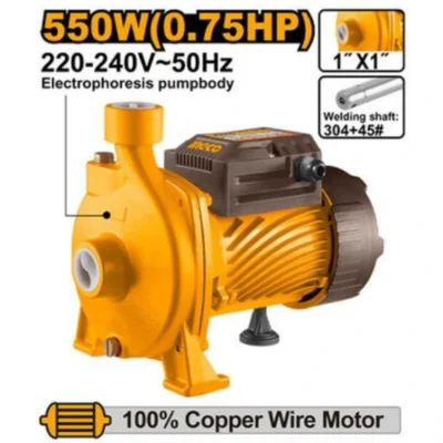 INGCO CPM55068  (0.75HP) 550W 1" مضخة مياه توربين ملف تحاس اكس ستانلس  CENTRIFUGAL WATER PUMP