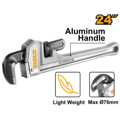 INGCO HALPW0124   24" رنش مسكة المنيوم مقوى صناعي  PIPE WRENCH 24 INCH ALUMINUM HANDLE