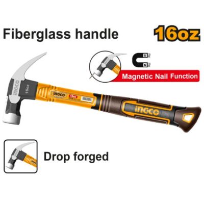 INGCO HCH81016  450G/16 OZ مطرقة نجار باطون  CLAW HAMMER