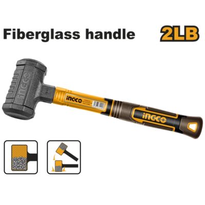 INGCO HDBM08028 2LB مطرقة راس معدني بمسكة فايبر DEAD BLOW MALLET FIBREGLASS HANDLE