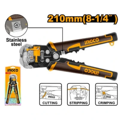 INGCO HWSP102418  3IN1 زلاطة شريط كهرباء اوتوماتيك  AUTOMATIC WIRE STRIPPER PLIERS