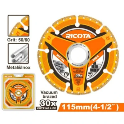 RICOTA RADDC91115 115x22.2mm ديسك قص الماس لقطع المعادن والانابيب الصلبة  Diamond Cutting Disc Metal and Solid Pipes Cutting