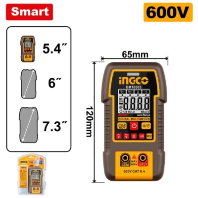 INGCO DM16003 4000 counts 600V ساعة فحص Smart Digital multimeter