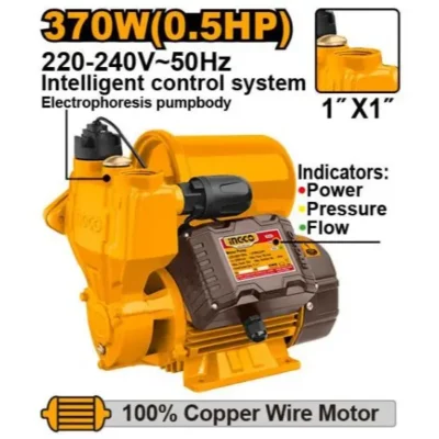 INGCO VPZ3708 0.5HP 370W 1" مضخة ضغط مياه تلقائي self-priming water pump