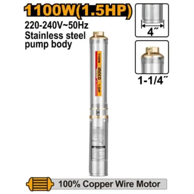INGCO DWP11001 1.5HP 1100W 1-1/4"مضخة مياه ابار غاطسة ستانلس Deep well pump