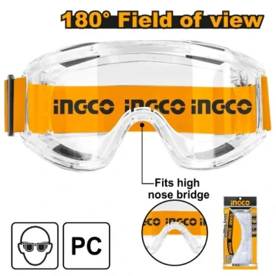 INGCO HSG10 180° large field of view عوينات شفاف   Safety Goggles Eye Protection Shield