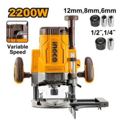 INGCO RT22008 2200W (1/4",1/2")-(6,8,12)mm راوتر خشب Industrial Electric Router