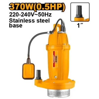 INGCO SPC37068 0.5HP 370W 1" مضخة غاطسة للمياه النظيفة قاعدة سستانلس SUBMERSIBLE PUMP STAINLESS STEEL