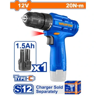 WADFOW WCDS510  12V 1 Batt مقدح بطارية ليثيوم  Cordless drill