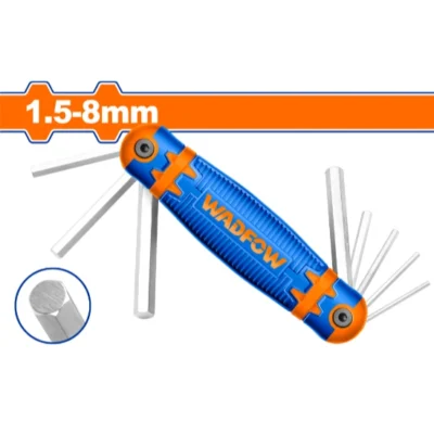 WADFOW WHK1281 8 Pcs (2-8mm) CR-V طقم مسدس سكين  Portable Pocket Hex Key