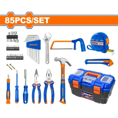 WADFOW WHS3B85 16" 85 Pcs طقم عدة مع شنطة بلاستك Household Tool Set Hand Tools